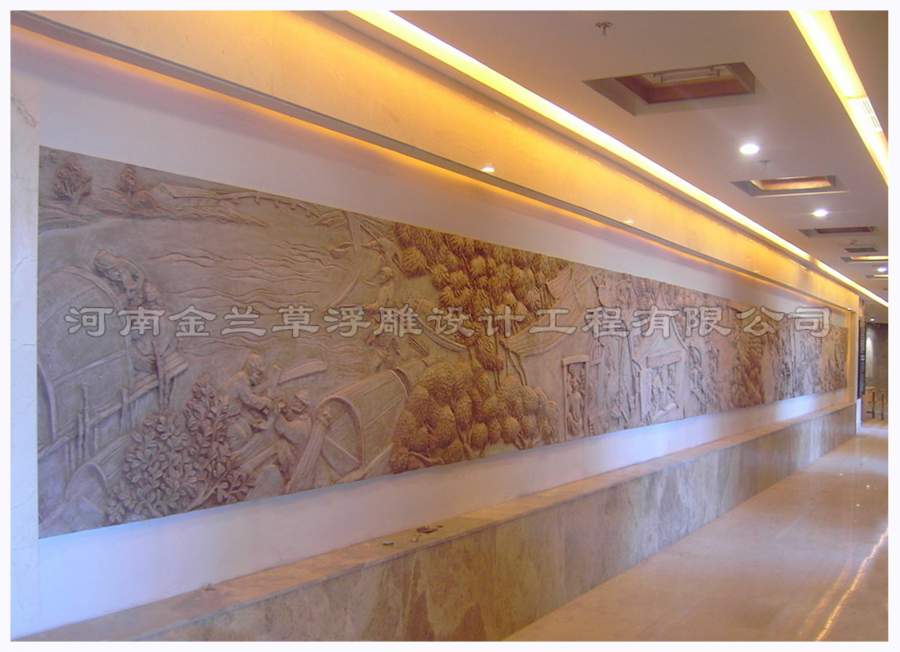飯店砂巖浮雕背景墻廠家